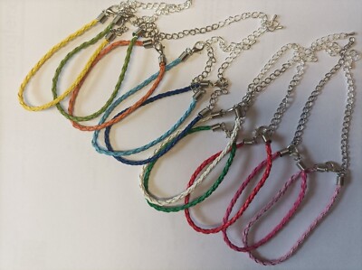 BRAIDED LEATHER ANKLET ANKLE BRACELET With EXT BUY GET FREE  UK