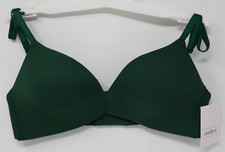 Auden Bliss Lightly Lined Wirefree Bra Women's 32A Adjustable Straps Green NWT