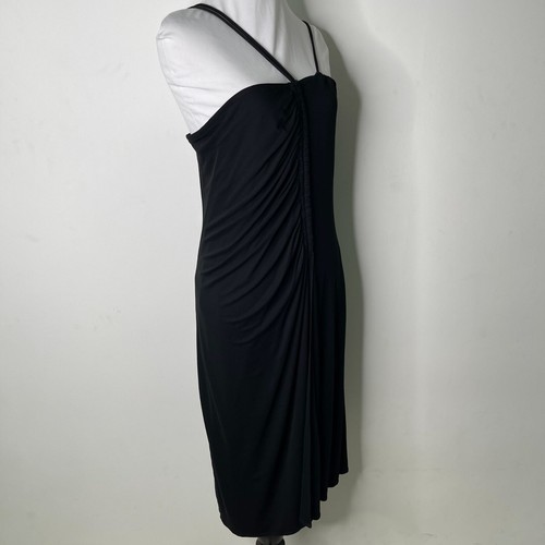 Mini Abito Donna Vintage MARTIN MARGIELA Nero Spaghetti Spalline Arruffato 42 IT - Foto 3 di 12