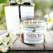 Neroli And White Jasmine, Handmade, Highly Scented, All Natural Soy Wax Candle
