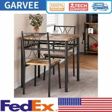 🆕Dining Table Set for 2 Kitchen Table and Chairs for 2 Metal and Wood Chairs