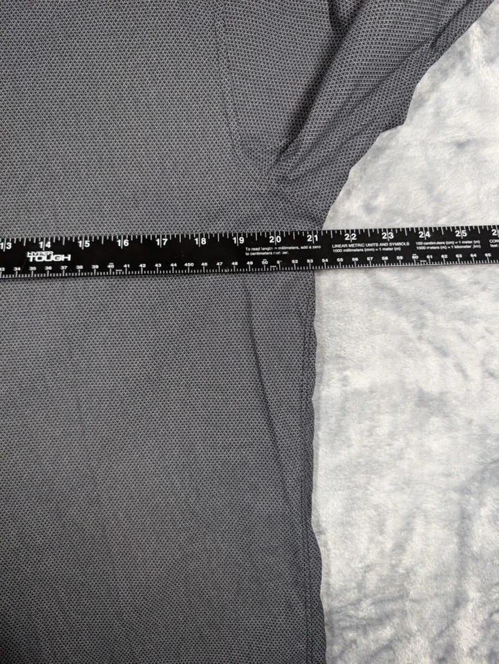 Theory Mens Shirt Large Black Button Up Geometric Stretch Preppy Casual - Image 3 of 4