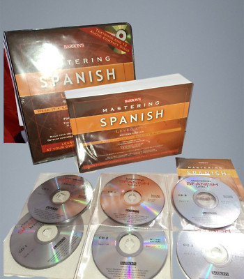 Barron's Mastering Spanish Level One 2nd Ed Textbook & 12 CD Set unused.