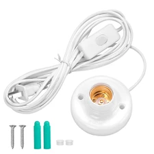 9.8ft Hanging Light Socket Cord  with Switch – E26/E27 Hanging Light Cord Extens