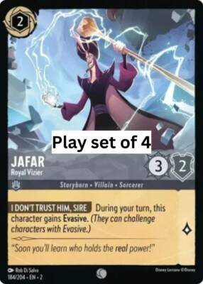Jafar - Royal Vizier  Play set of 4  184 204Lorcana Rise of the Floodborn