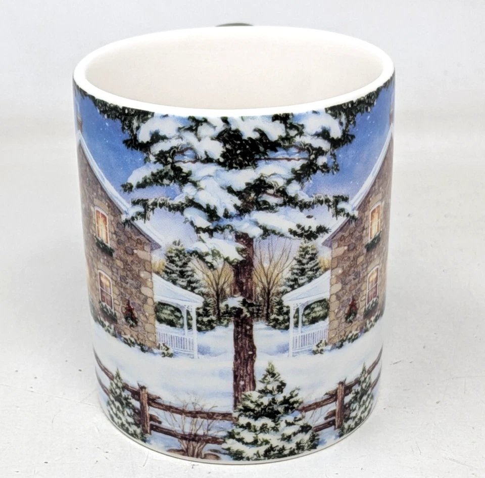 Taza de café vintage 2012 Lang Nestled in the Pines Laura Berry Navidad nieve Foto 4 de 4