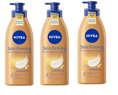 BL Nivea Lotion Q10 & Argan Oil Skin Firming 16.9oz each *Three Pack*