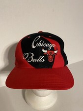 Vintage Chicago Bulls Snapback Hat Pro Player Script RARE