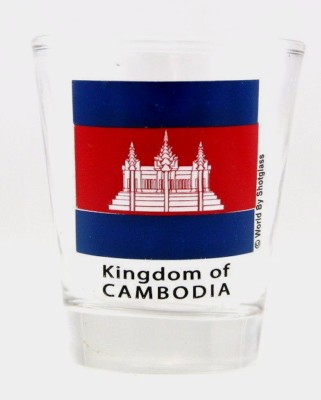 CAMBODIA FLAG SHOT GLASS SHOTGLASS