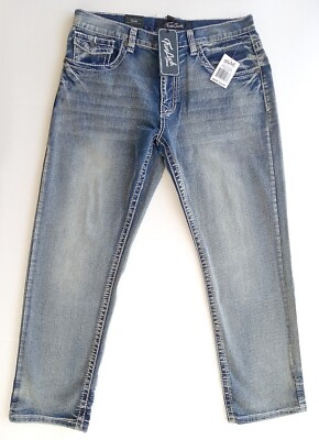 True Luck Full Blast Mens Size 34/30 Stitched Faded Blue Jeans  New w/tags