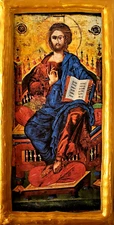 Jesus Christ Enthroned King Hiereus Byzantine Rare Greek Eastern Orthodox Icon