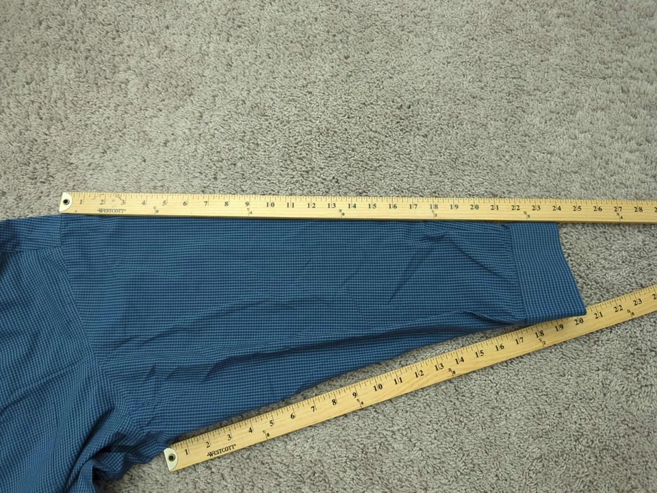 Camisa Roundtree & Yorke TravelSmart con botones para hombre XXL azul a rayas informal Foto 4 de 4