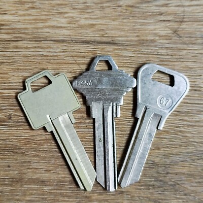 Key Blanks set of 3 Knock Out Key Blanks Locksmith Vintage