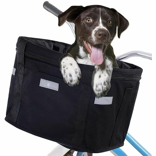Panier pliant avant de vélo porte-chat amovible vélo guidon sac Oxford