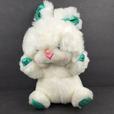 Vintage Cuddle Wit Bunny Plush 15" Bunny Stuffed Animal White and Green Easter