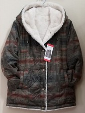 Women's Pendleton Reversible Quilted Faux Fur Printed Coat Jacket -M-