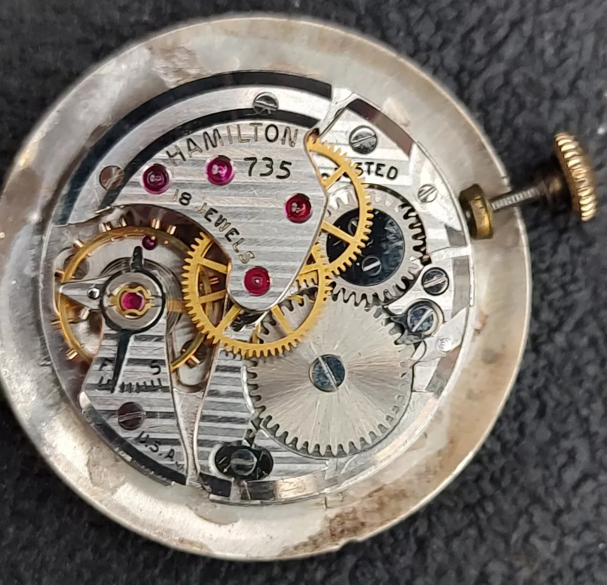 Genuine Gents 18j Hamilton Sweep Sec. Movement 735 in Running