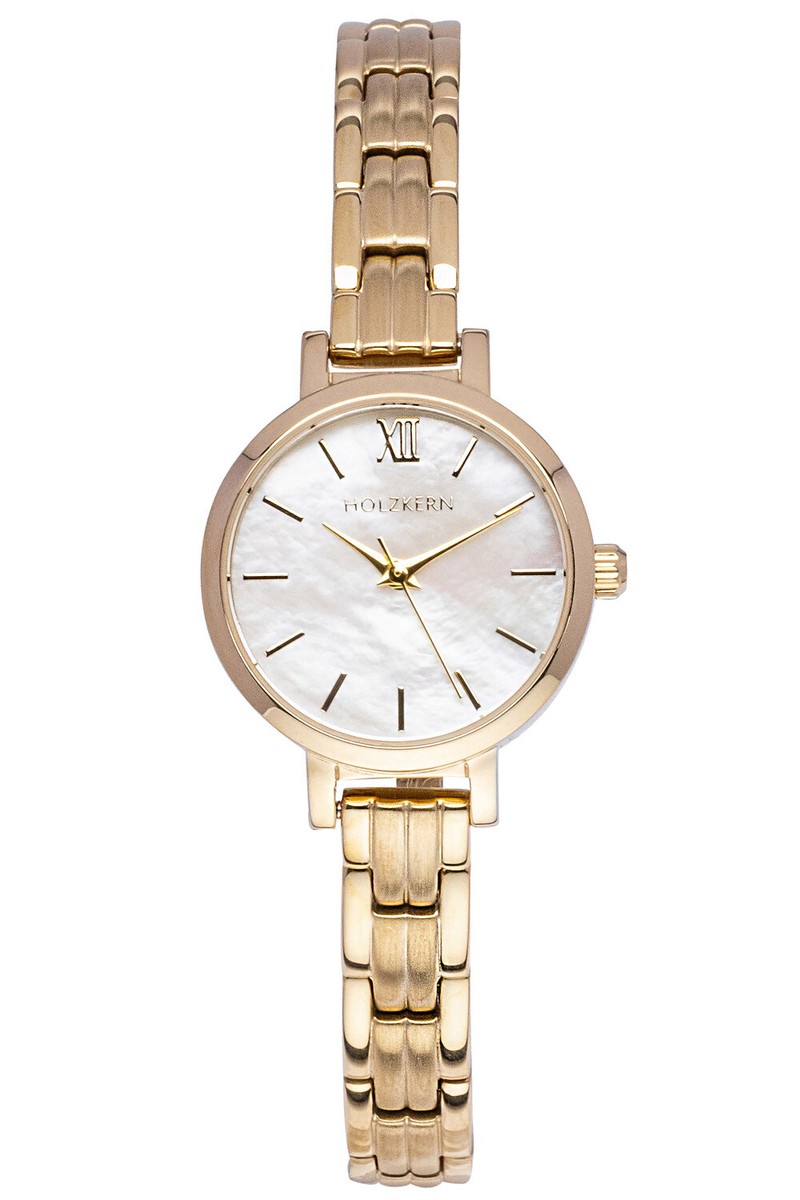 Damen Armbanduhr Holzkern Uhr Perlmutt HOLZKERN Damenuhr Quarz