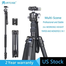 78.7'' Camera Tripod Aluminum Tripod Monopod Low Profile Ball Head Load 44lbs