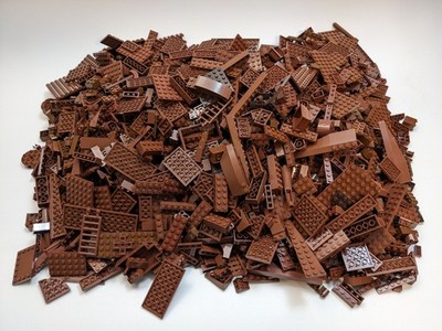 9 lbs Brown LEGO Bulk Lot Genuine Cleaned Sanitized Bricks Plates Mixed Parts