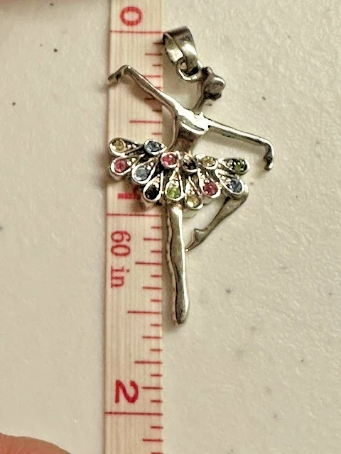 Bailarina Bailarina Bailarina Ballet Danza Colgante Dije Joyería Multicolor Cristal Foto 4 de 4