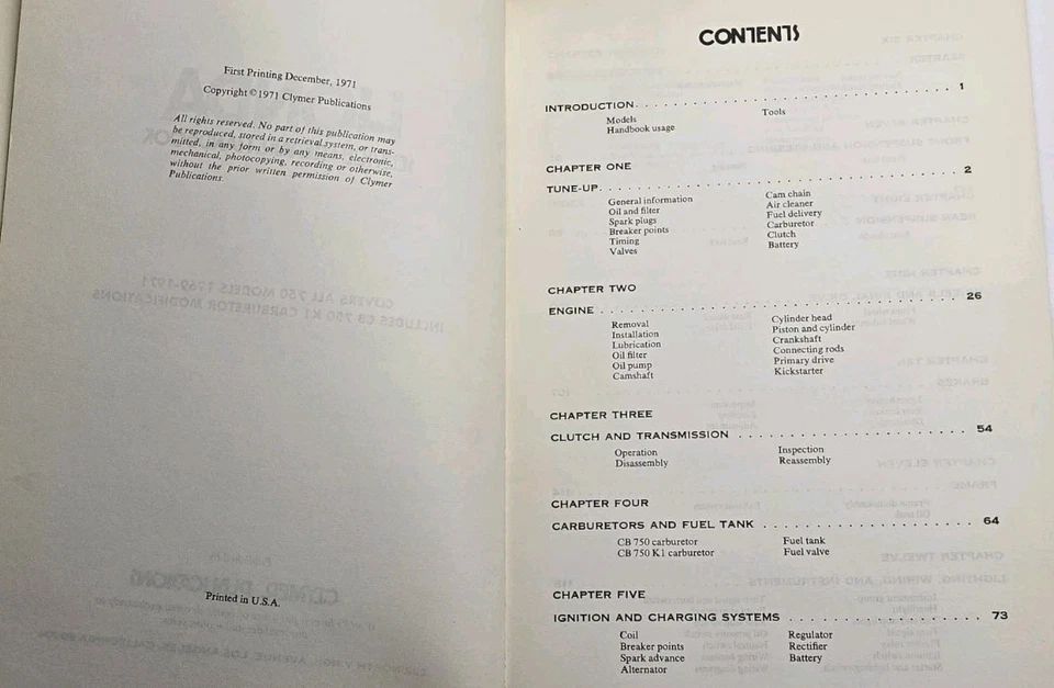 Manual de reparación de servicio Honda todas las publicaciones Clymer modelo 750cc 1969-1971 Foto 4 de 4