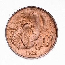 ITALIA Vittorio Emanuele III 10 Centesimi Ape 1922