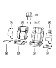 Genuine Mopar Front Seat Back Cover Right 5YK88DX9AA