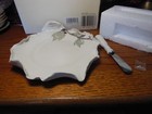 Lynn Stewart Art Pottery 7.5" Platter~Leaf & Branch Motif~Cream, Greens Brown — photo 2