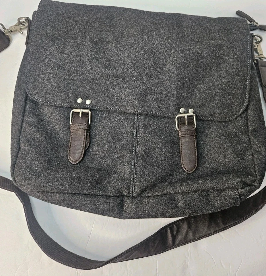 Мужская сумка-мессенджер Oviesse Venezia Rumford серая шерстяная смесь - Изображение 3 из 4