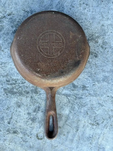Wagner made Griswold 7" Cast Iron Skillet No 4 C Block Trademark Unrestored
