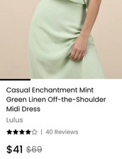 Lulus Green XS Linen One-Shoulder Sleeveless Midi A-Line Dress Solid Casual