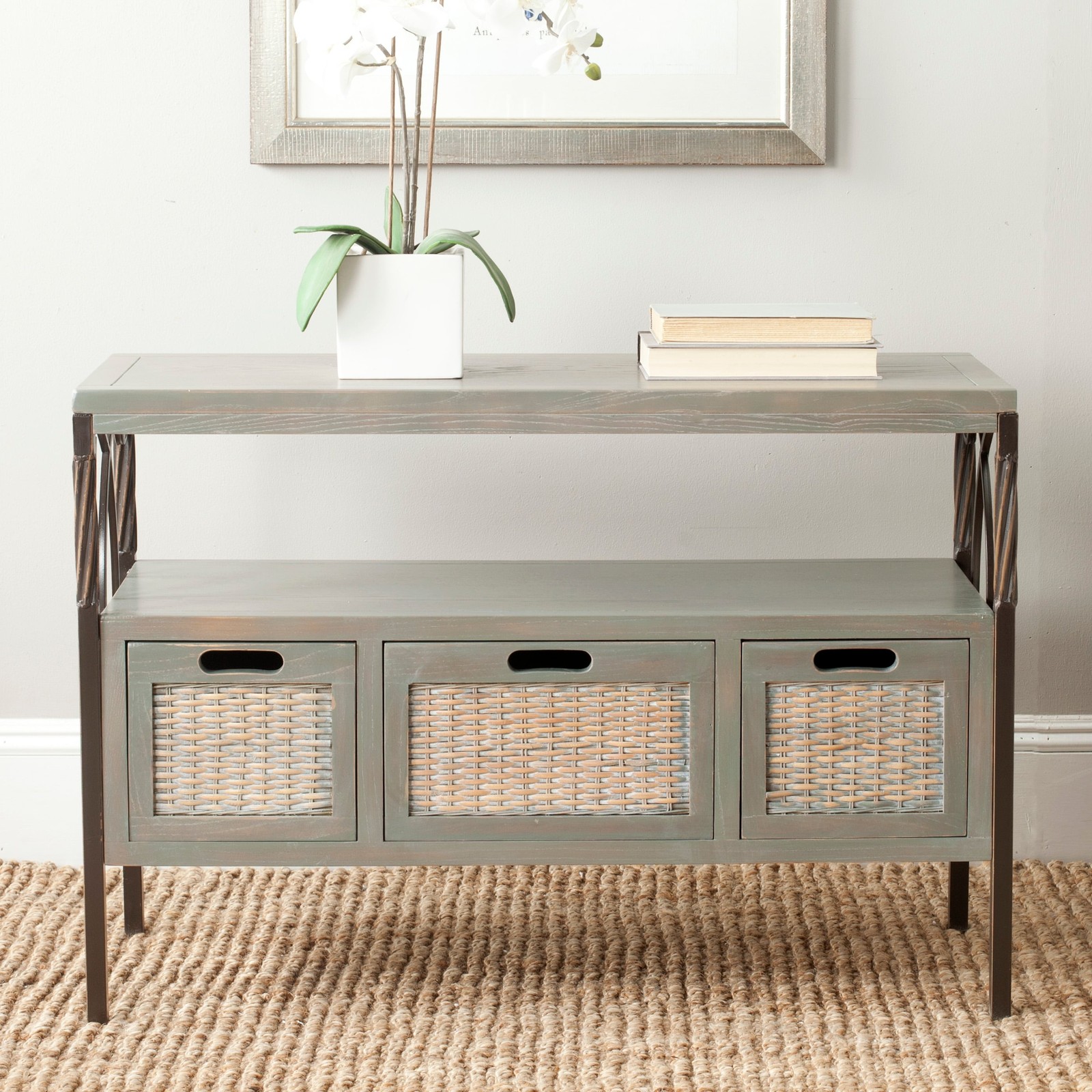 SAFAVIEH Joshua Ash Grey TV Stand