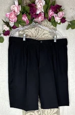 Haggar Mens Black Cool18Pro Short 36” Expandable Waist Golf Casual Norm Core