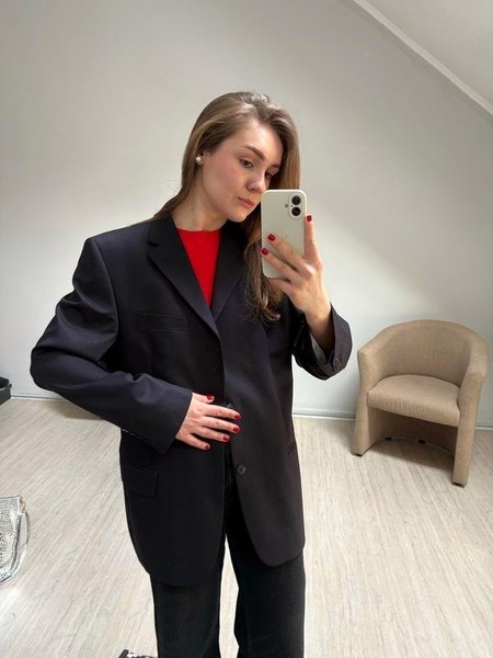 Women Pierre Cardin Blazer Navy Viscose 38 / M /