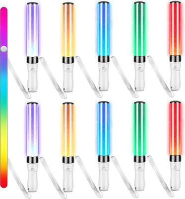 2 Pcs K-Pop Lightstick LED Glow Sticks 15 Color Reusable Concert Stick, Manual a