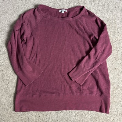James Perse Womens Sweatshirt Pullover 3 Purple