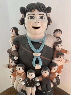 Cochiti Pueblo Storyteller by EK Suina Native American Pottery Blooming Flower 