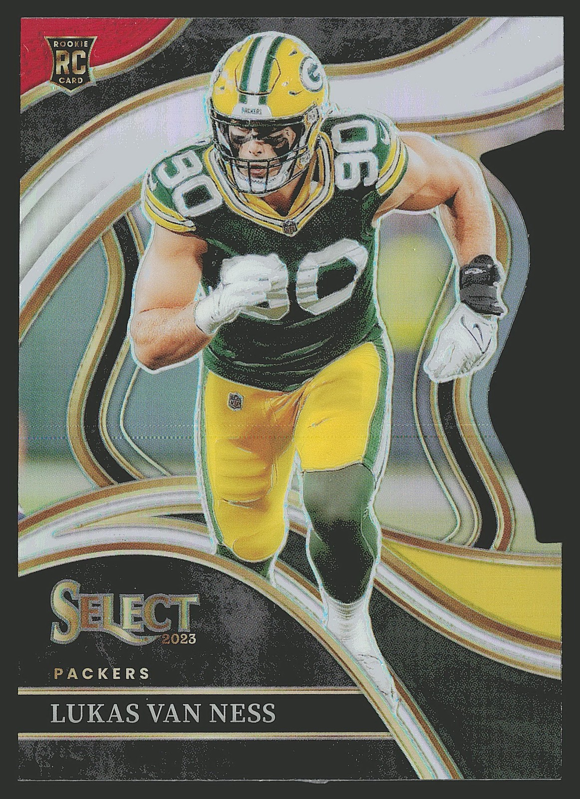 2023 Panini Select #239 Lukas Van Ness Red and Yellow Prizms Die Cuts