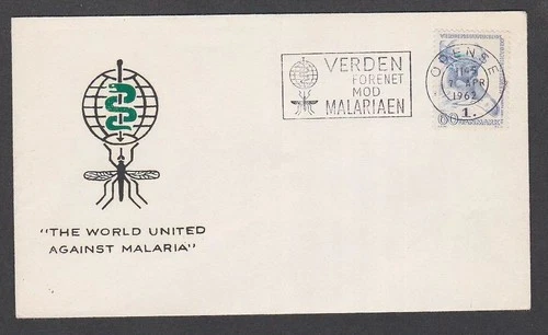 Denmark 1962 FDC World United Against Malaria Eradication Mosquito Control WHO