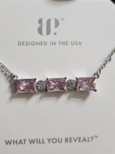 Bomb Party Necklace You Light Me Up Rose Quartz Cz On Rhodium Plating Rbp8956