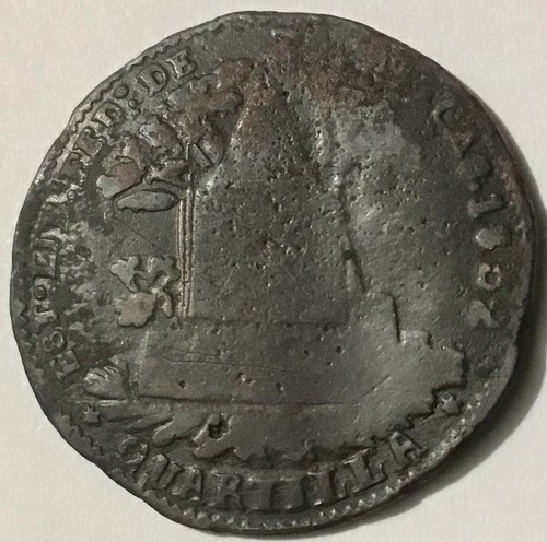 1832 MEXICO Zacatecas 1/4 Real Brass