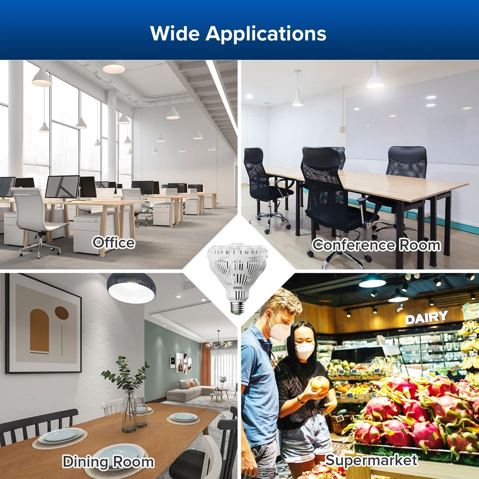 SANSI LED Light Bulb 6000LM 45W 5000K Daylight BR30 Home Workshop Replacement - Image 2 of 4