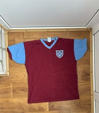 WEST HAM UNITED 1956 1960 HOME FOOTBALL SHIRT JERSEY SCORE DRAW REPLICA XL