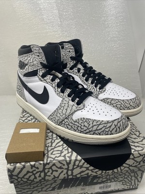 NIKE Air Jordan 1 Retro High OG Elephant Print White Cement DZ5485-052 Size 8.5