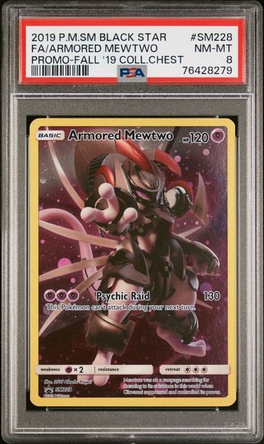 PSA 8 NM-MT Armored Mewtwo Collector Chest Black Star Promo 2019 Pokemon SM228