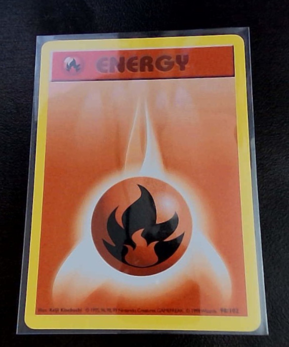 1999 Pokemon Base Set Shadowless Fire Energy #98 LP