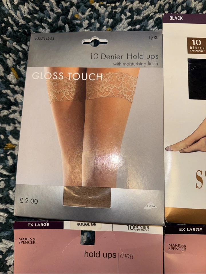M&S Hold Ups Stockings Up XL Extra Large Nylons Sheer Lace Top Job Lot Bundle - Image 4 of 4