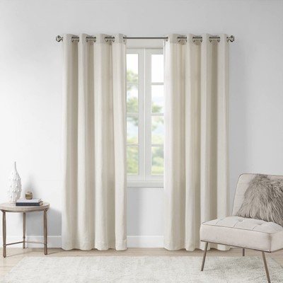 Englewood 1-Panel Pack Window Curtain Dyed, Light Heathered Effect, Room Dark...