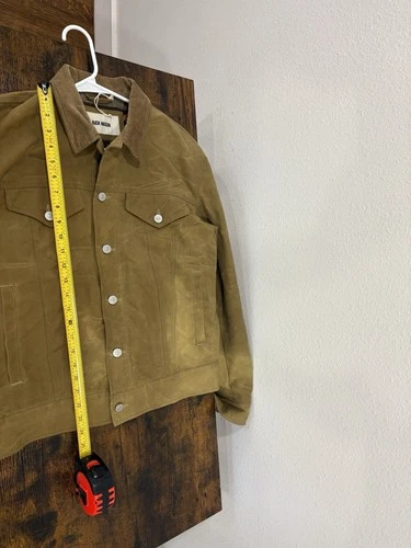 Buck Mason Men's M Khaki Waxed Canvas Trucker Jacket Corduroy Collar NWT image 6